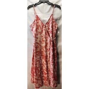 Nine West Wrap Dress Size Small V Neck Sleeveless Floral Midi Summer Dress 1169